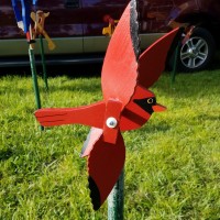 Small Cardinal Whirligig