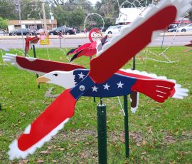 Large Patriotic Eagle Whirligig