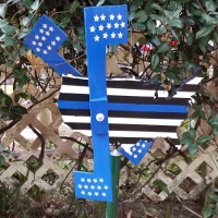 Thin Blue Line Patriotic Whirligig