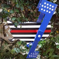 Thin Red Line Patriotic Whirligig